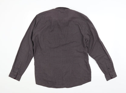 Red Herring Mens Purple Check   Button-Up Size L