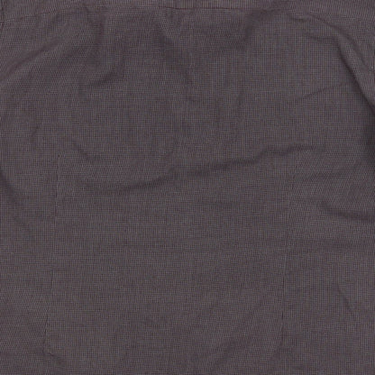 Red Herring Mens Purple Check   Button-Up Size L