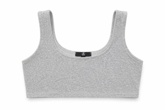 Front view of Missguided women’s grey cropped tank, size UK 10