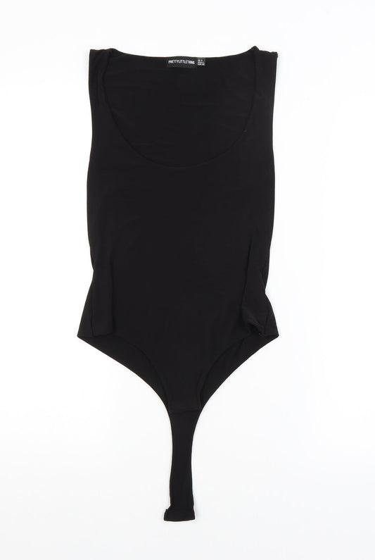 PRETTYLITTLETHING Womens Black   Unitard One-Piece Size 8