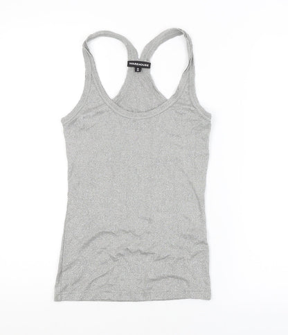 Womens UK Size 10 Warehouse Silver Basic Tank