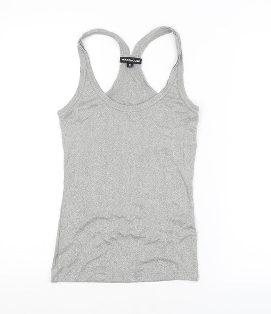 Womens UK Size 10 Warehouse Silver Basic Tank