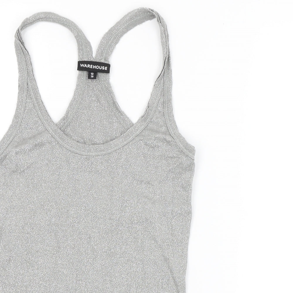 Womens UK Size 10 Warehouse Silver Basic Tank