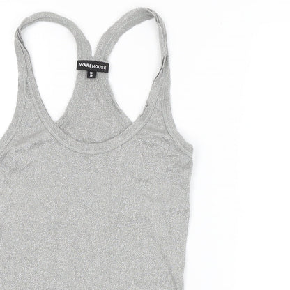 Womens UK Size 10 Warehouse Silver Basic Tank