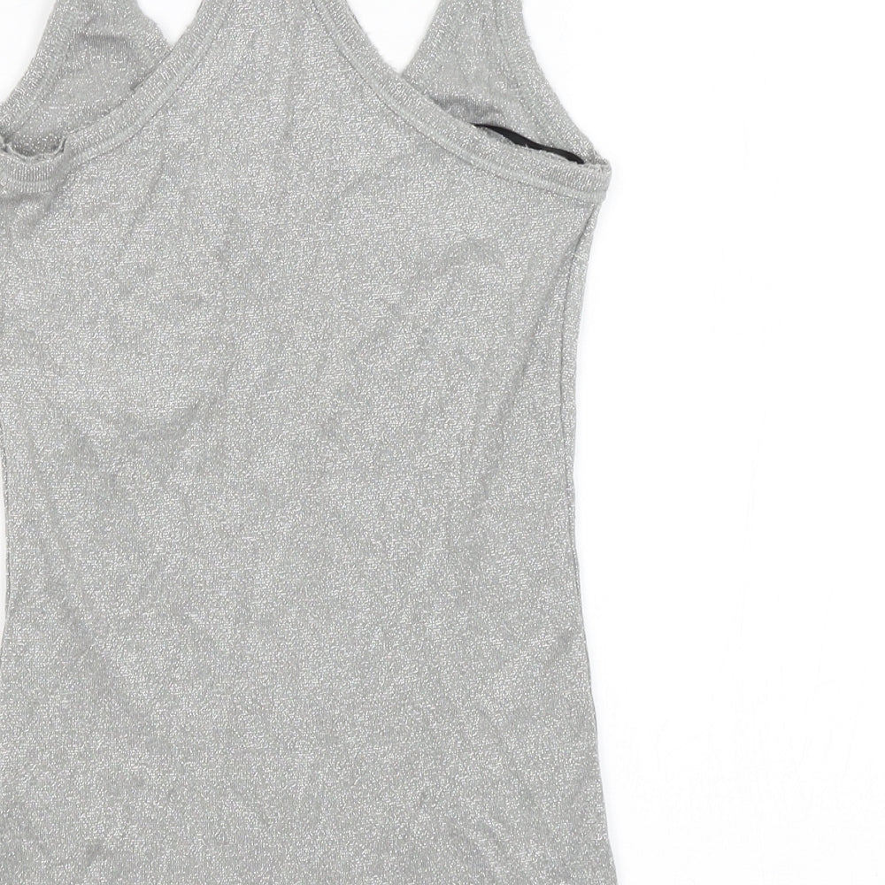 Womens UK Size 10 Warehouse Silver Basic Tank