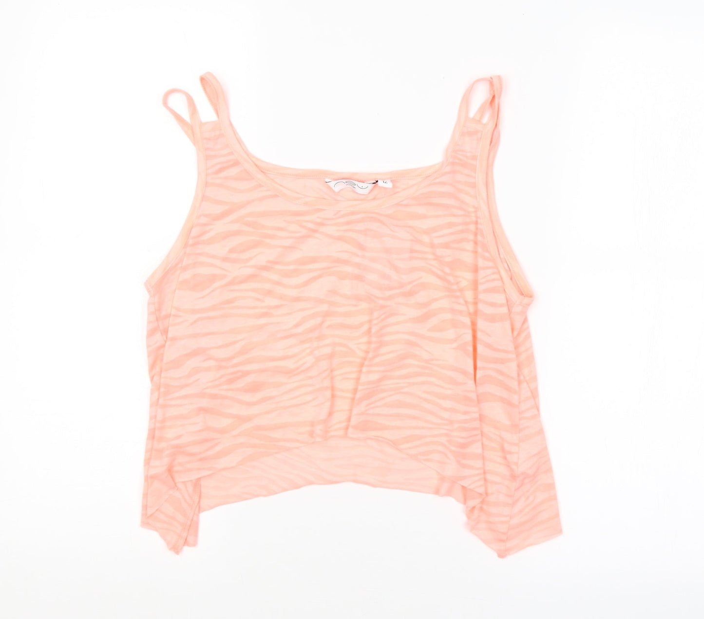 Womens UK Size 12 New Look Pink Cropped Tank