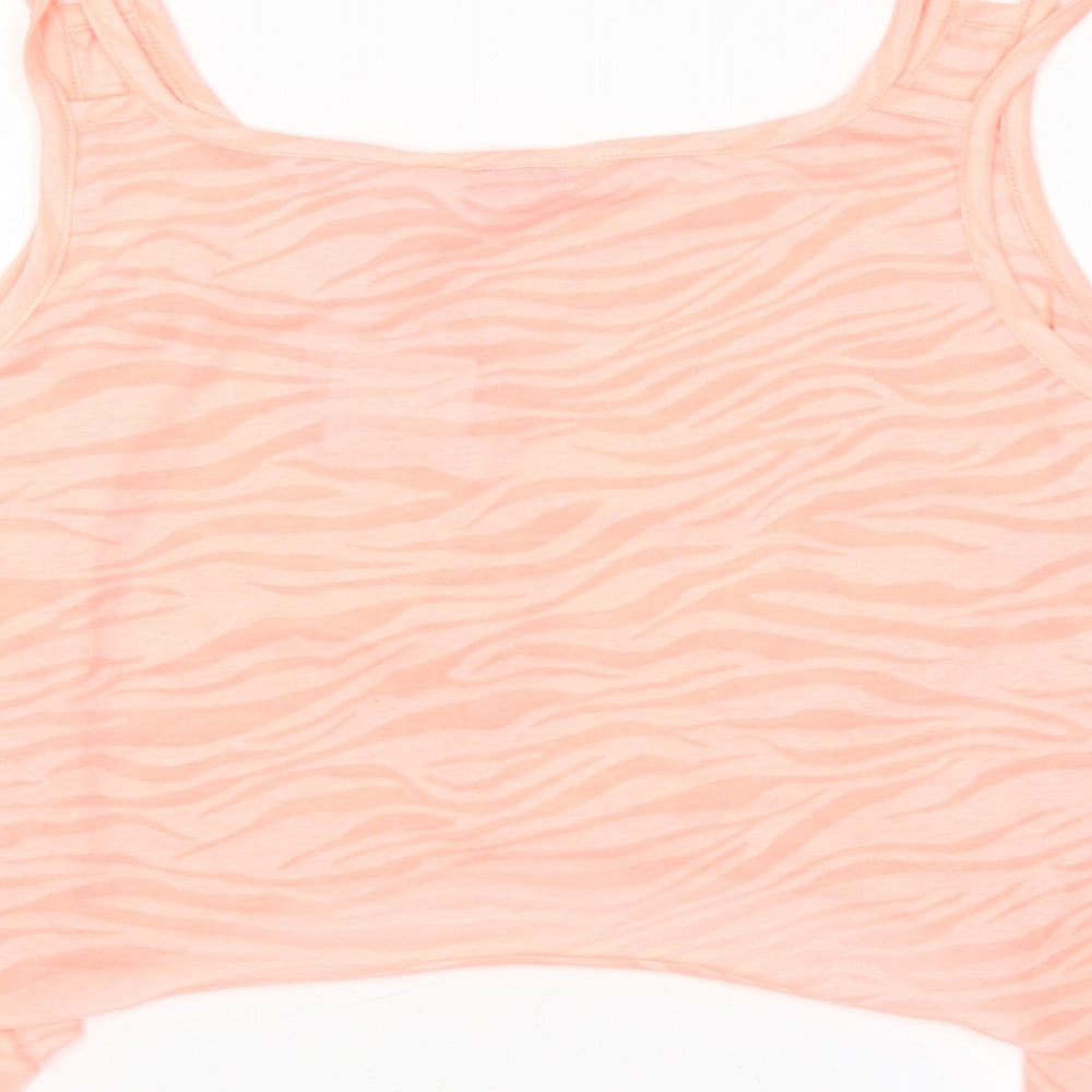 Womens UK Size 12 New Look Pink Cropped Tank