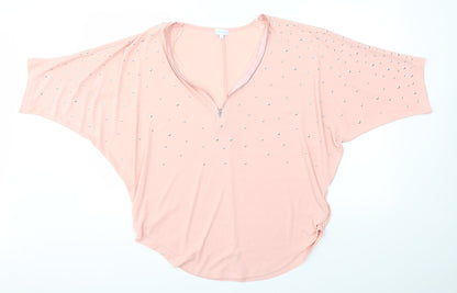 Womens UK Size S BLUE VANILLA Pink Pullover Jumper