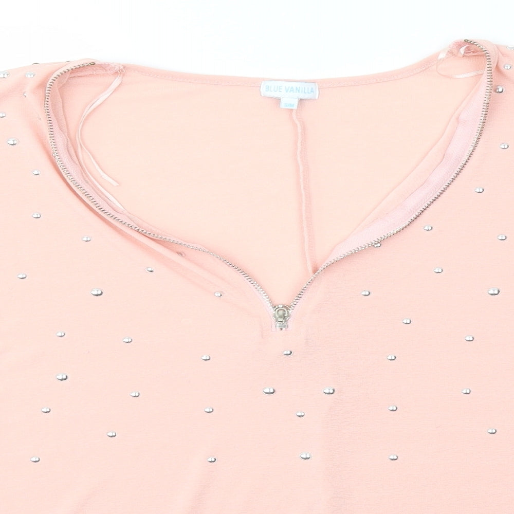 Womens UK Size S BLUE VANILLA Pink Pullover Jumper