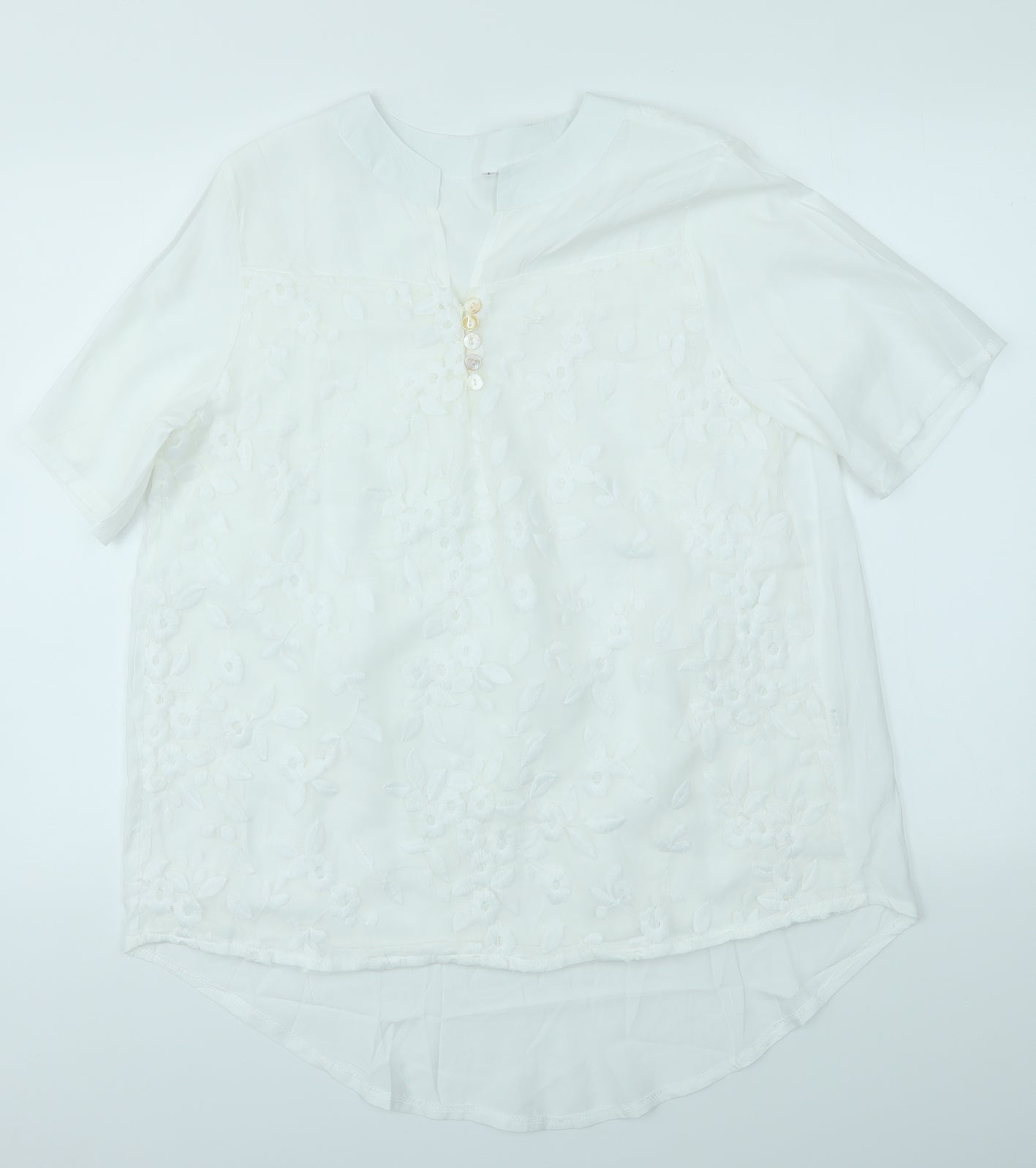 Womens UK Size L Preworn White Basic Blouse