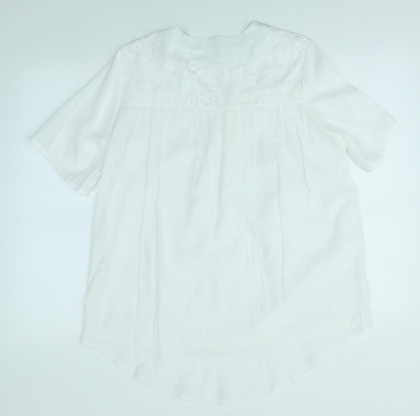 Womens UK Size L Preworn White Basic Blouse