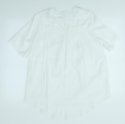 Womens UK Size L Preworn White Basic Blouse