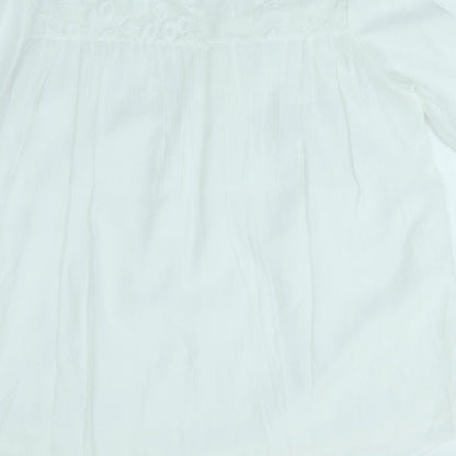 Womens UK Size L Preworn White Basic Blouse