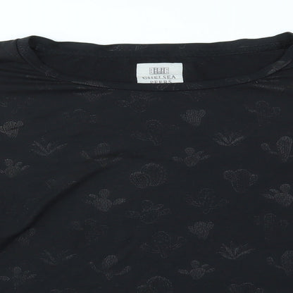 Womens UK Size M CHELSEA PEERS Black Basic T-Shirt