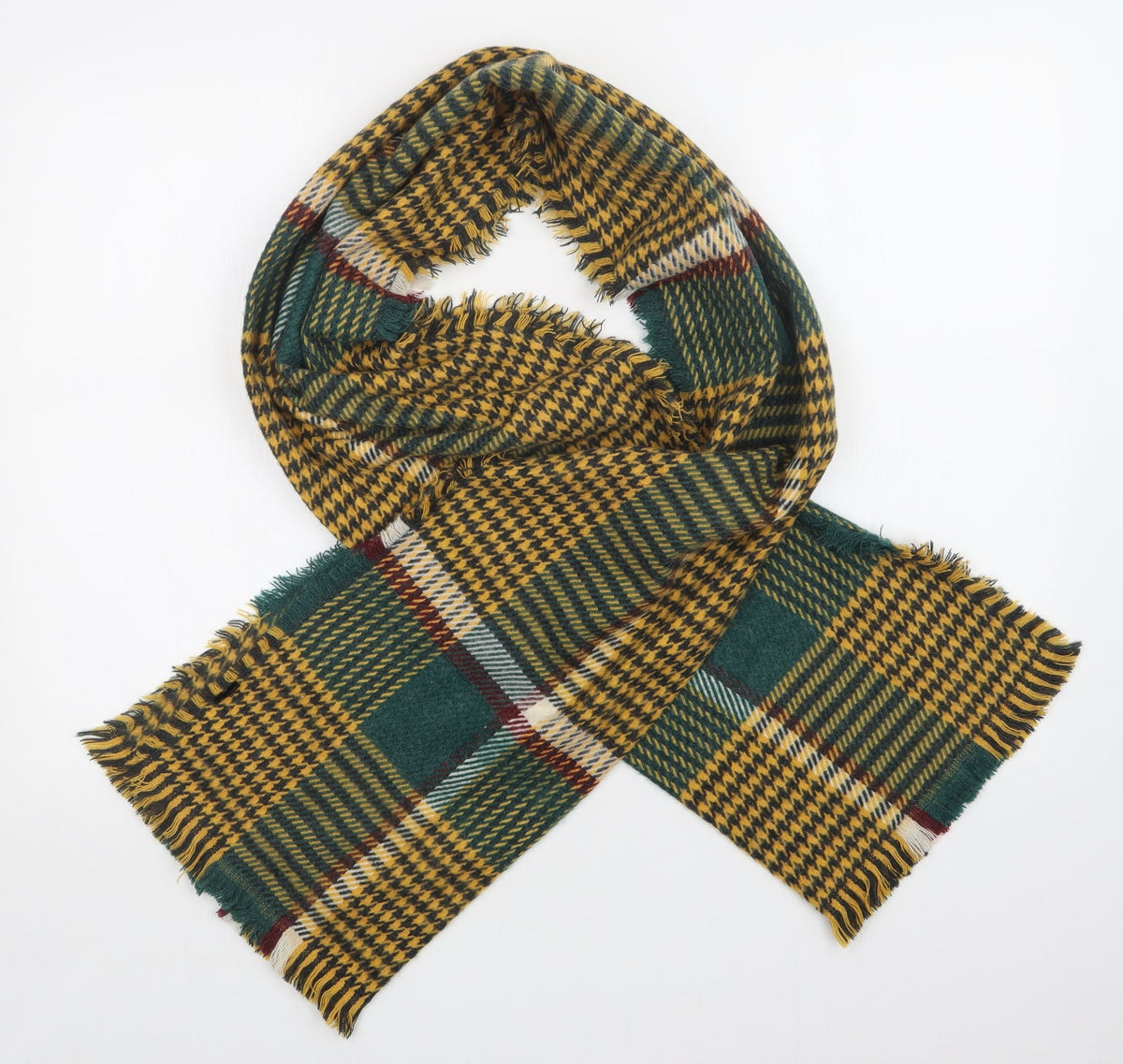 Preworn Unisex Multicoloured Plaid   Scarf