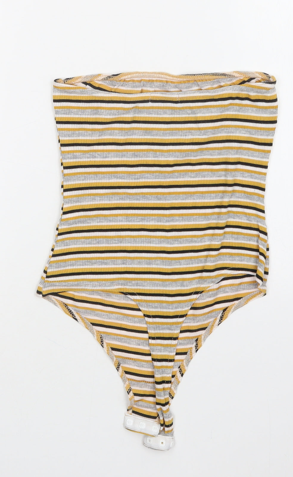 PRETTYLITTLETHING Womens Multicoloured Striped  Bodysuit One-Piece Size 8