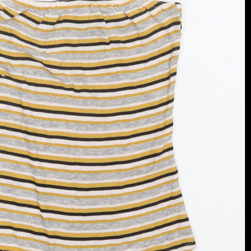 PRETTYLITTLETHING Womens Multicoloured Striped  Bodysuit One-Piece Size 8