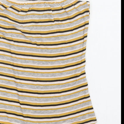 PRETTYLITTLETHING Womens Multicoloured Striped  Bodysuit One-Piece Size 8