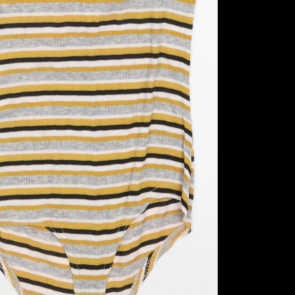 PRETTYLITTLETHING Womens Multicoloured Striped  Bodysuit One-Piece Size 8