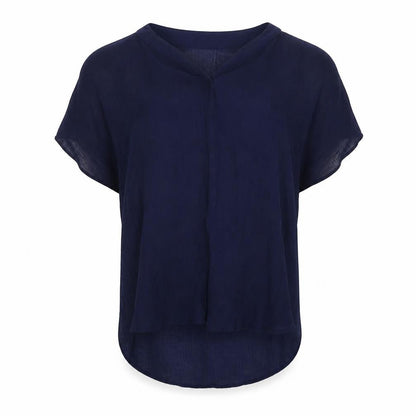 Womens UK Size M Papaya Blue Basic Blouse