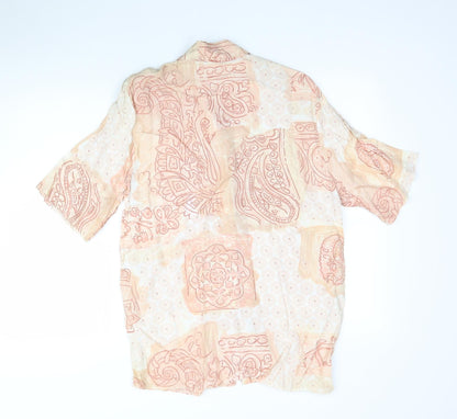 Womens UK Size 14 Preworn Beige Basic Button-Up