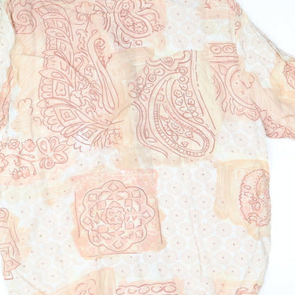Womens UK Size 14 Preworn Beige Basic Button-Up