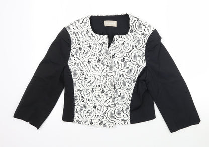 Planet Womens Black   Jacket Blazer Size 8  - Lace detail office work jacket