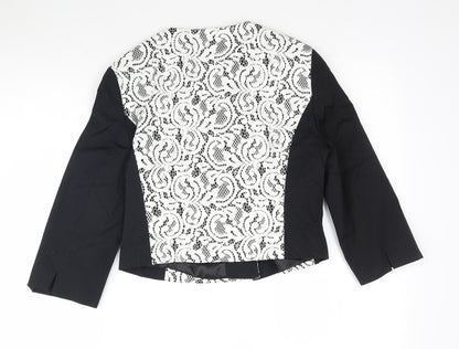 Planet Womens Black   Jacket Blazer Size 8  - Lace detail office work jacket