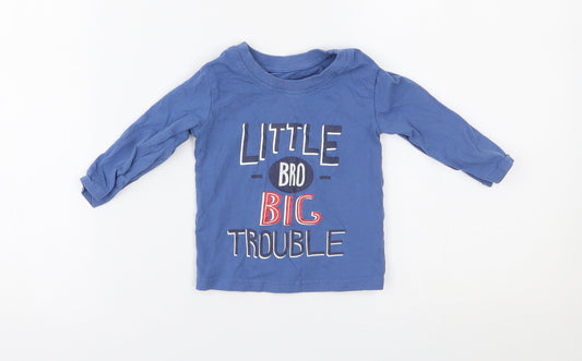 George Boys Blue   Basic T-Shirt Size 6-9 Months  - little bro