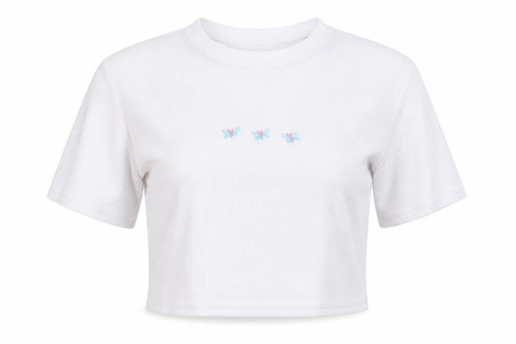 Womens UK Size 6 I SAW IT FIRST White Cropped T-Shirt