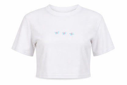 Womens UK Size 6 I SAW IT FIRST White Cropped T-Shirt