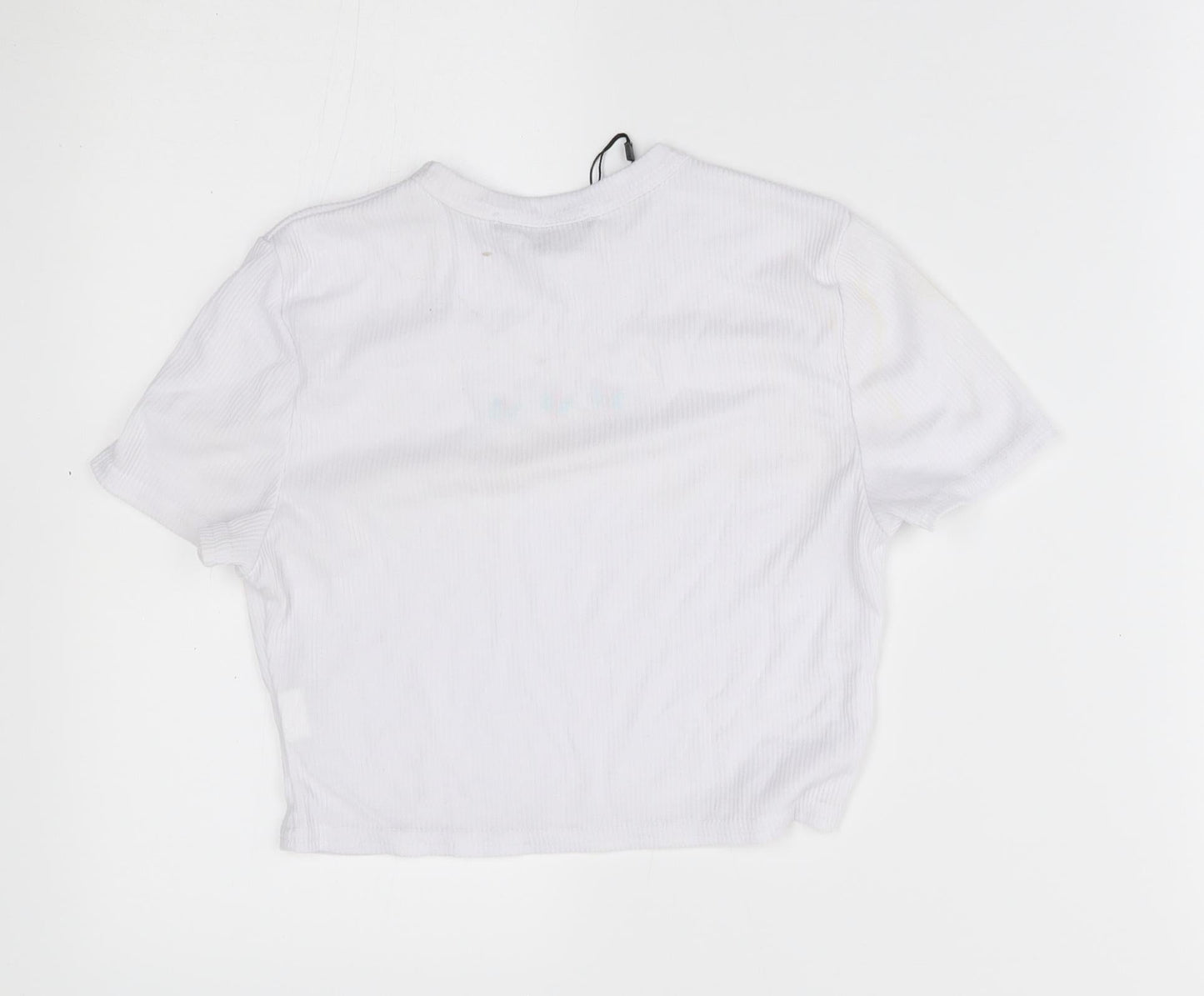 Womens UK Size 6 I SAW IT FIRST White Cropped T-Shirt