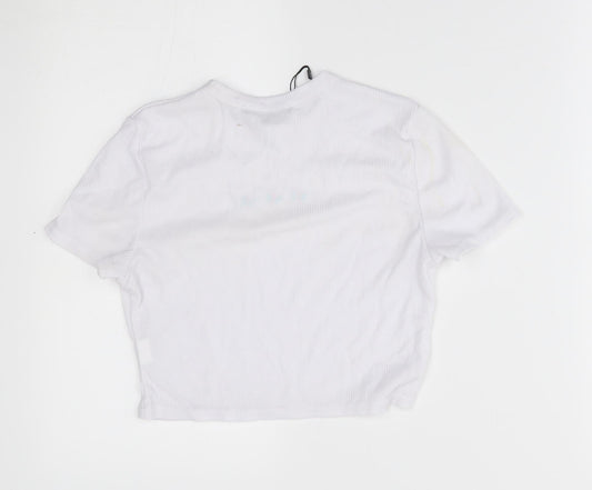 I SAW IT FIRST Womens White   Cropped T-Shirt Size 6