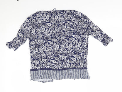 Nutmeg Girls Blue Paisley  Cardigan Jumper Size 12-13 Years