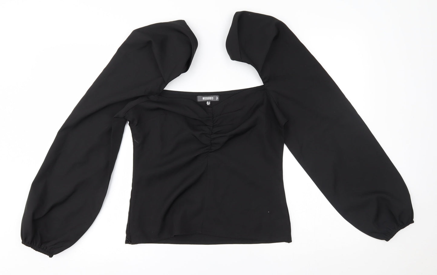 Womens UK Size 12 Missguided Black Basic Blouse