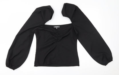 Womens UK Size 12 Missguided Black Basic Blouse