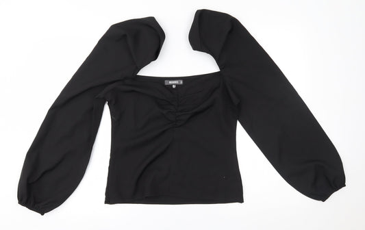 Womens UK Size 12 Missguided Black Basic Blouse