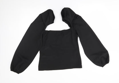 Womens UK Size 12 Missguided Black Basic Blouse