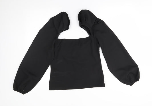 Womens UK Size 12 Missguided Black Basic Blouse