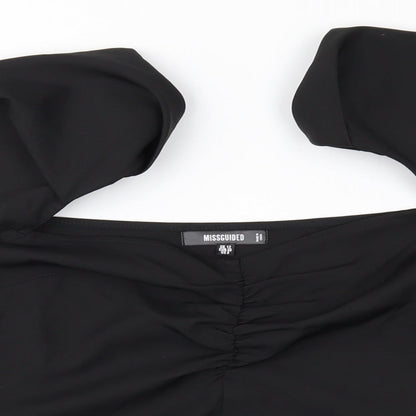 Womens UK Size 12 Missguided Black Basic Blouse