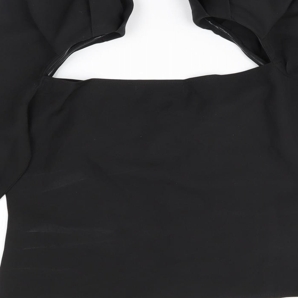 Womens UK Size 12 Missguided Black Basic Blouse