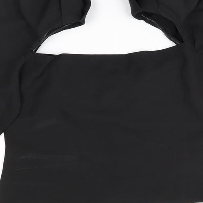 Womens UK Size 12 Missguided Black Basic Blouse