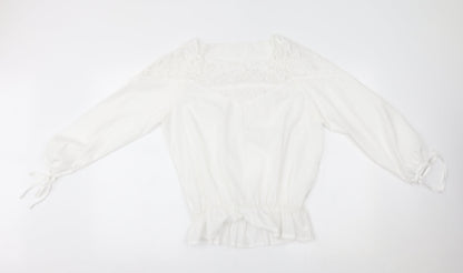 Womens UK Size 2XL Preworn White Basic Blouse