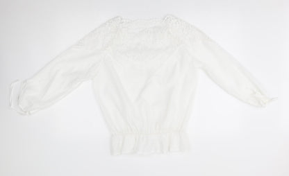 Womens UK Size 2XL Preworn White Basic Blouse