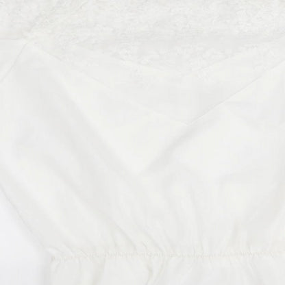 Womens UK Size 2XL Preworn White Basic Blouse