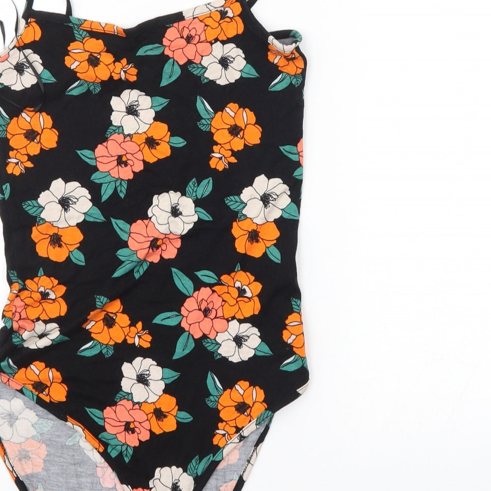 Primark Womens Multicoloured Floral  Bodysuit One-Piece Size 6