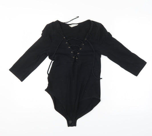 Miss Selfridge Womens Black   Bodysuit One-Piece Size 8