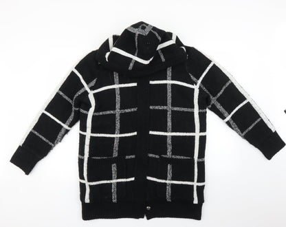 Matalan Womens Black Check  Jacket Coat Size M