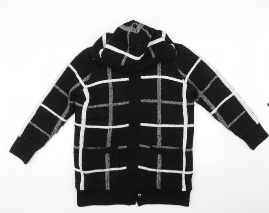 Matalan Womens Black Check  Jacket Coat Size M