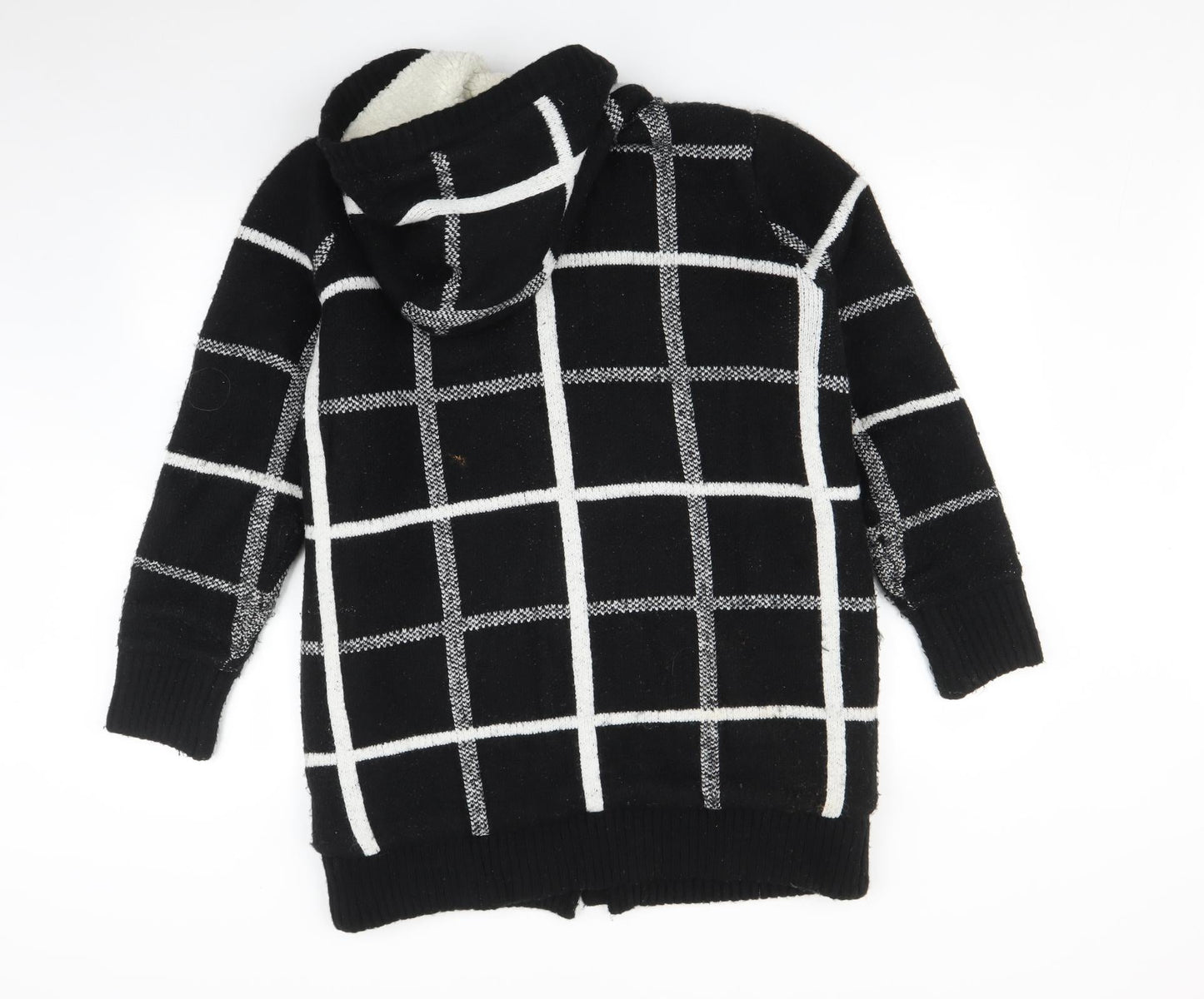 Matalan Womens Black Check  Jacket Coat Size M